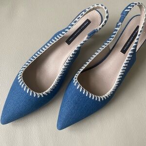 Denim kitten heels by French Connection